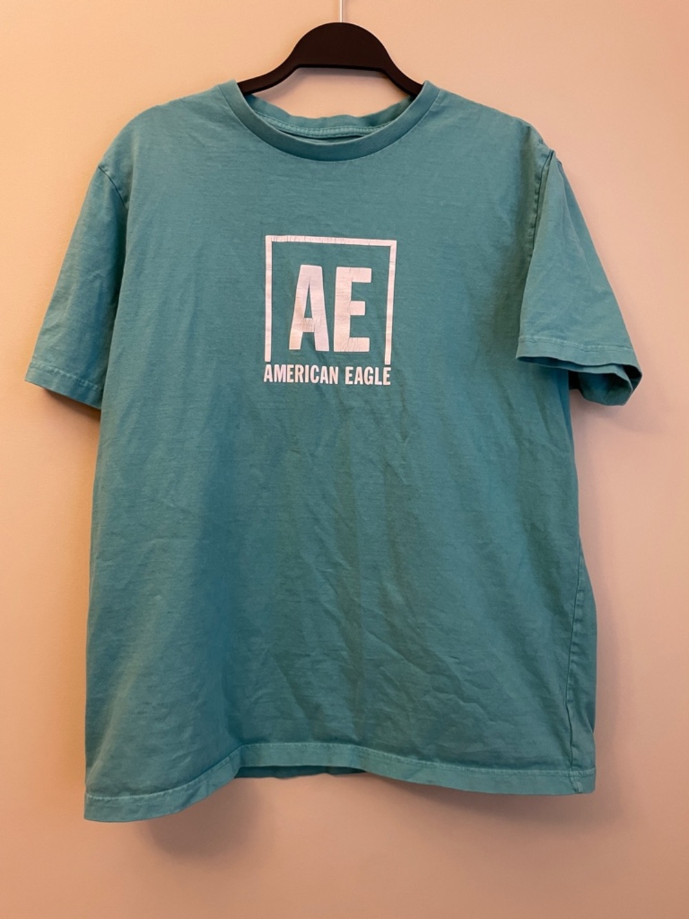 American Eagle Men’s Teal AE Logo Graphic Tee Size L